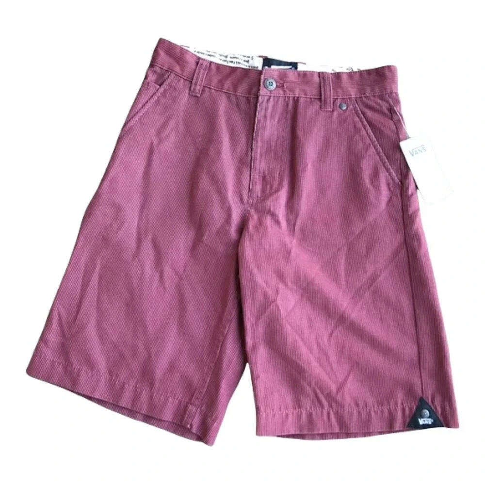Vans Boys Shorts Size 10 Sliver Vintage‎ Red Striped NEW